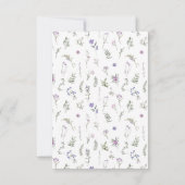 紫色のラベンダーワイルドフラワーウェディングRSVPカード 出欠カード (裏面)