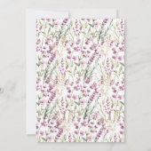 紫色のラベンダー小さなワイルドフラワーの赤ちゃんシャワー 招待状 (裏面)
