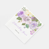 紫色のラベンダー春フローラベビーシャワー スタンダードランチョンナプキン (角)