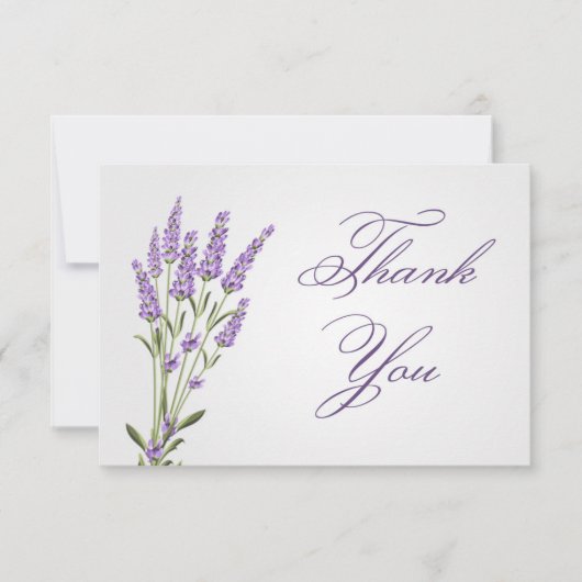紫色のラベンダー結婚の花の世話 招待状 (正面)