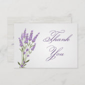 紫色のラベンダー結婚の花の世話 招待状 (正面/裏面)