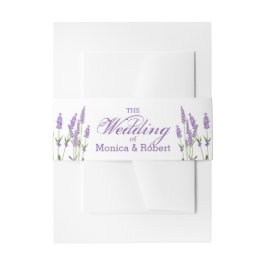 紫色のラベンダー結婚の花 招待状ベリーバンド