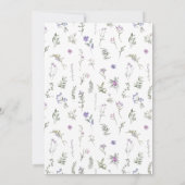 紫色のラベンダー結婚フローラのテーブル番号 招待状 (裏面)