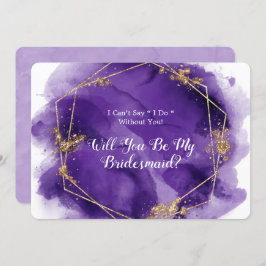 紫色のラベンダー金ゴールドは私のブライドメイドInv 招待状