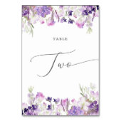 紫色のラベンダー2つのテーブル番号 テーブルナンバー (裏面)