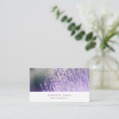 紫色のラベンダー、庭師、園芸家 名刺 (スタンド正面)
