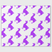 紫色のラマの包装紙 ラッピングペーパー (フラット)