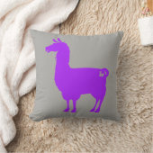 紫色のラマの枕 クッション (ブランケット)
