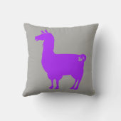 紫色のラマの枕 クッション (裏面)