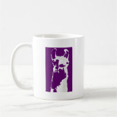紫色のラマの頭部 コーヒーマグカップ (左)