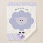 紫色のラム男女兼用愛らしいEwe名かわいい シェルパブランケット (正面)