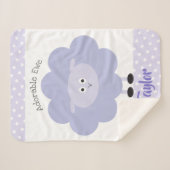 紫色のラム男女兼用愛らしいEwe名かわいい シェルパブランケット (正面(横))