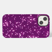 紫色のラメ入り星 iPhoneケース (裏面横)