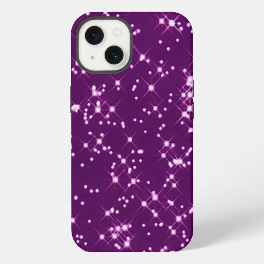 紫色のラメ入り星 iPhoneケース (裏面)