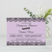 紫色のランジェリーの花嫁のシャワーの招待状のレースの薄紫 招待状 (スタンド正面)