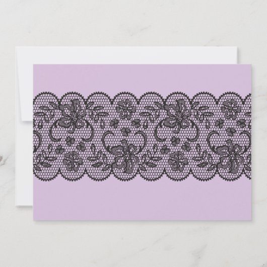 紫色のランジェリーの花嫁のシャワーの招待状のレースの薄紫 招待状 (裏面)