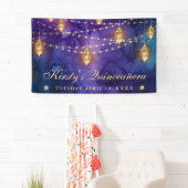 紫色のランタンストリングライトキンセアニェラ 横断幕 (インサイチュ)