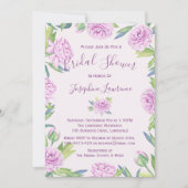 紫色のランナキュラスのブライダルシャワーの招待 招待状 (正面)