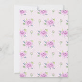 紫色のランナキュラスのブライダルシャワーの招待 招待状 (裏面)