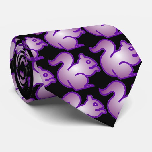 紫色のリスのタイ ネクタイ (ロール)