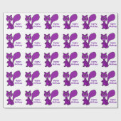 紫色のリスの誕生日Giftwrap ラッピングペーパー (フラット)