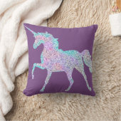 紫色のリバーシブルのユニコーンの枕 クッション (ブランケット)
