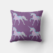 紫色のリバーシブルのユニコーンの枕 クッション (裏面)