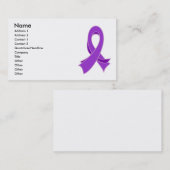 紫色のリボンのスタイリッシュな認識度の名刺 名刺 (正面/裏面)