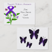 紫色のリボンの名刺 名刺 (正面/裏面)