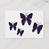 紫色のリボンの名刺 名刺 (裏面)