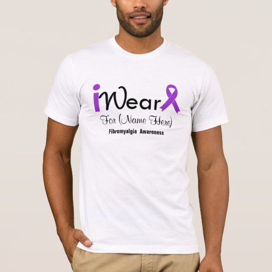 紫色のリボンの線維筋痛を個人化して下さい Tシャツ (正面)