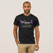 紫色のリボンの膵臓癌を個人化して下さい Tシャツ (正面フル)
