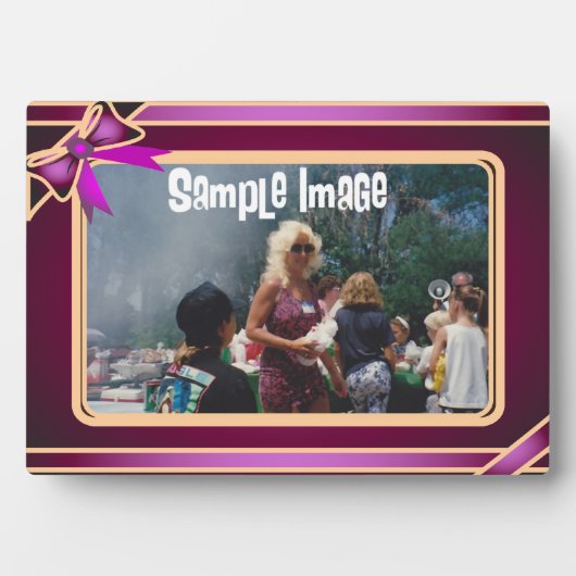 紫色のリボンアートプラーク フォトプラーク (正面)