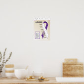 紫色のリボンゲージ ポスター (キッチン)