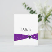 紫色のリボンテーブルのシーティングカード ポストカード (スタンド正面)