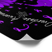 紫色のリボンデイジーフラワーエレファントオーバードーズ認識 ポスター (角)