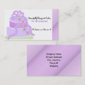 紫色のリボンデザイナーケーキ 名刺 (正面/裏面)