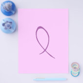 紫色のリボンフライヤー チラシ (シングル)