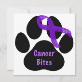 紫色のリボンポープリント膵臓がんカード (正面)