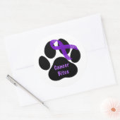 紫色のリボンポープリント膵臓がん ラウンドシール (封筒)