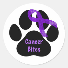 紫色のリボンポープリント膵臓がん ラウンドシール