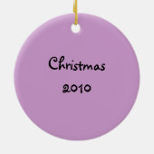 紫色のリボン及びハートの生存者のorament セラミックオーナメント (裏面)