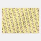 紫色のリンクハートパターンのラッピング紙シート ラッピングペーパーシート (正面)