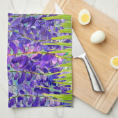 紫色のルパンフローラワイルドフラワーキッチンタオル キッチンタオル (四つ折り)