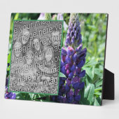 紫色のルピネの花あなたの写真を追加 フォトプラーク (側面)