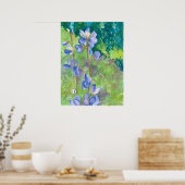 紫色のルピネ野草水彩風景 ポスター (キッチン)