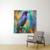 紫色のレイベン、北のライトの背景 タペストリー (インサイチュ)