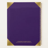 紫色のレザーのイメージプリントと金ゴールドアクセント板 プランナー手帳 (裏面)