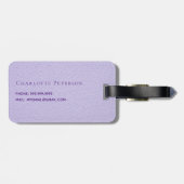 紫色のレザーのビジネス会社のロゴ名 ラゲッジタグ (裏面横)