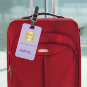 紫色のレザーのビジネス会社のロゴ名 ラゲッジタグ